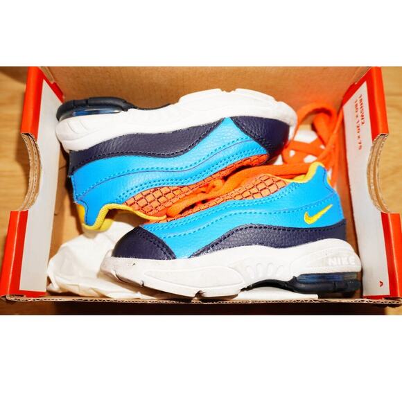 Nike Other - Nike Air Max 95 Toddler Size 4C Bright Crimson Amarillo Blue Kids Shoes